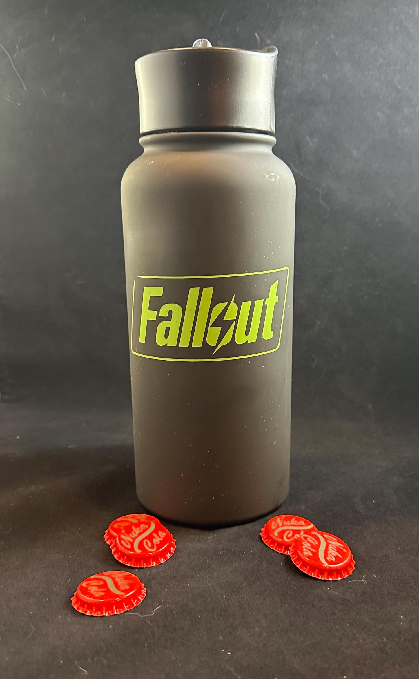 Green and Black Water Bottle Thermos - Fallout