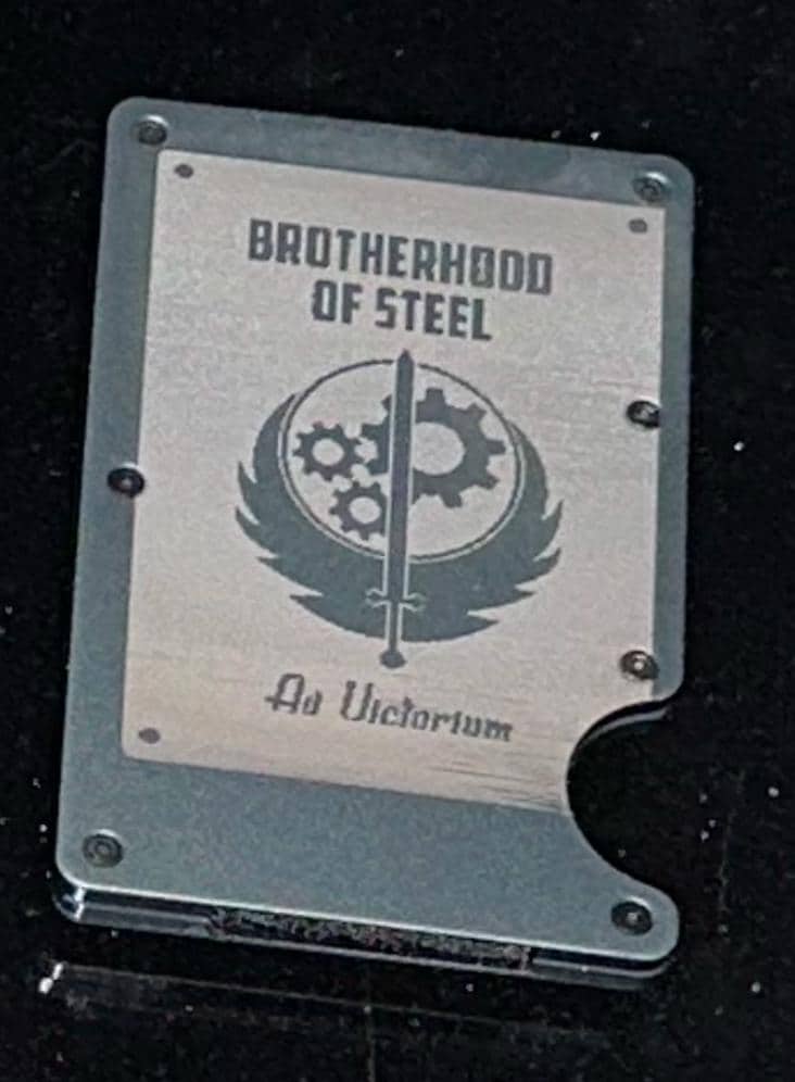 Laser Engraved Brotherhood of Steel "Ad Victorium" Minimalist Wallet