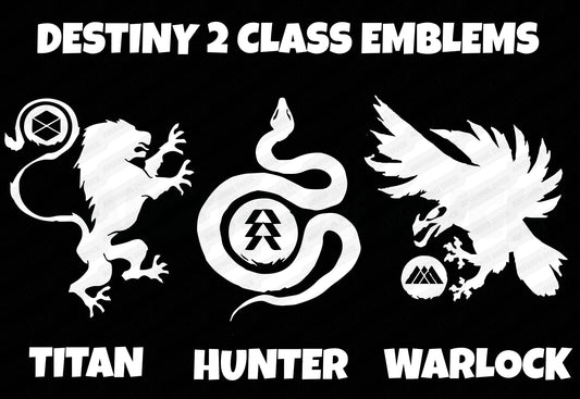 Destiny 2 Class Emblem Decal - Choose from Titan Hunter Warlock - D2 Subclass Icon Decals - Bungie