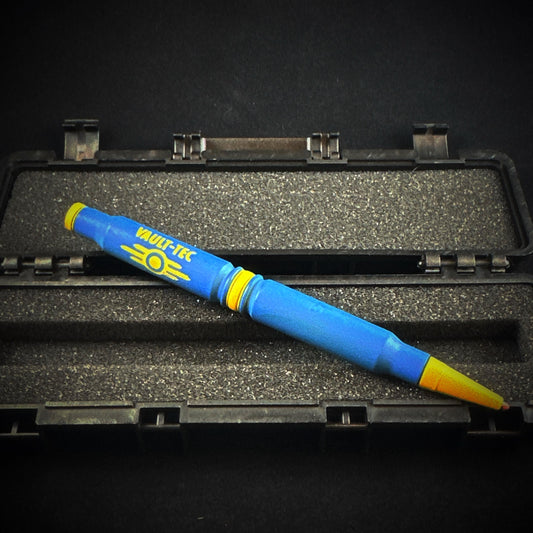 Real .308 Once-Fired Bullet Casing Refillable Twist Pen Cerakoted - Limited Edition Vault-Tec  w/ case